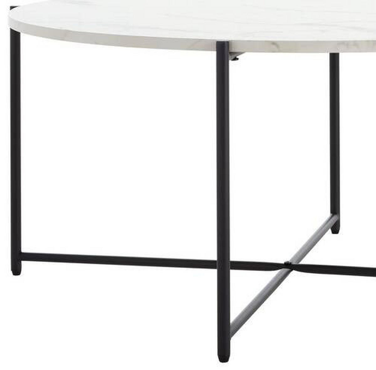 COUCHTISCH in Metall, Holzwerkstoff 83/83/40 cm  - Weiss/Schwarz, Konventionell, Holzwerkstoff/Metall (83/83/40cm) - MID.YOU