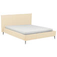 POLSTERBETT gepolstertes Kopfteil, Lattenrost, Bettkasten Beige 200/200 cm  - Beige/Schwarzchrom, KONVENTIONELL, Leder/Holz (200/200cm) - Esposa