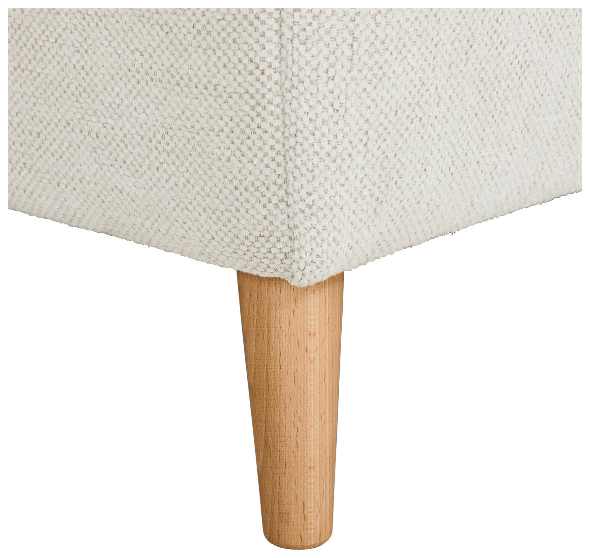 ECKSOFA Grauweiß Flachgewebe  - Buchefarben/Grauweiß, KONVENTIONELL, Holz/Textil (306/202cm) - Carryhome