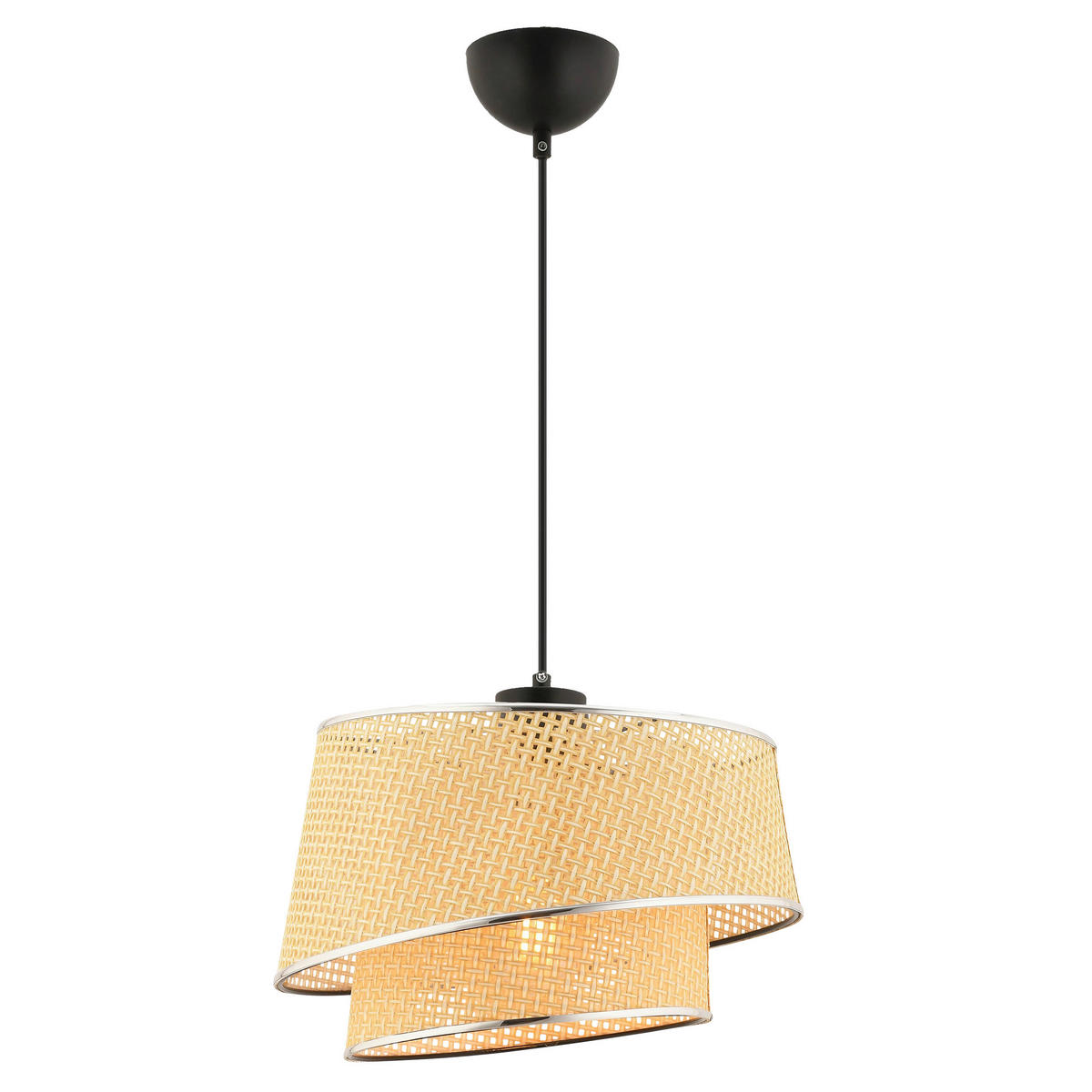 HÄNGELEUCHTE 32/65 cm   - Beige/Silberfarben, Design, Textil/Metall (32/65cm) - P & B