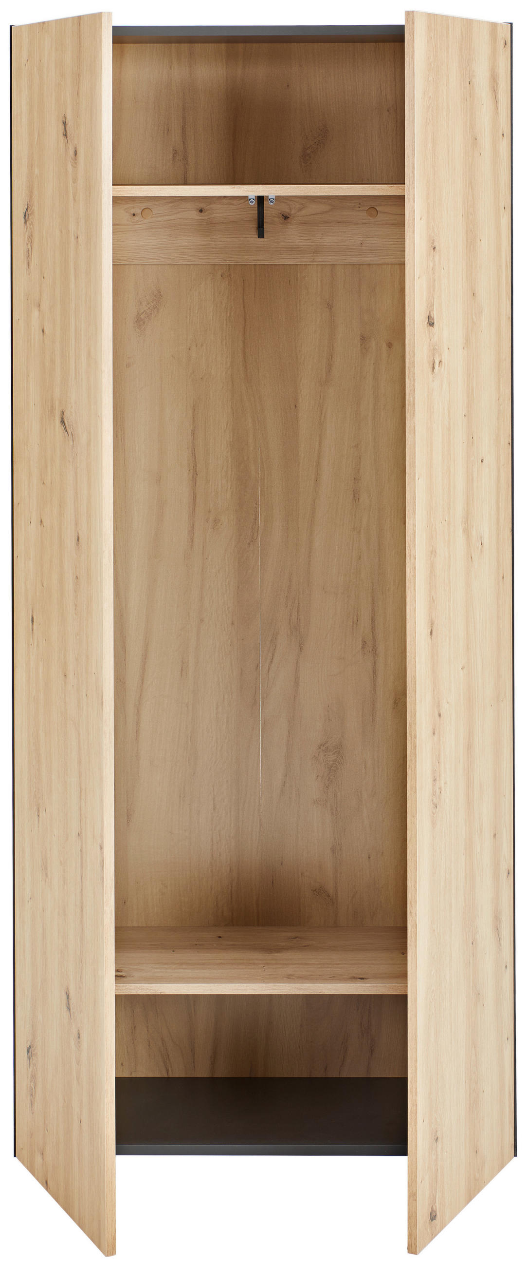 GARDEROBENSCHRANK 80/180/34 cm  - Anthrazit/Eiche Artisan, Design, Holzwerkstoff (80/180/34cm) - Hom`in