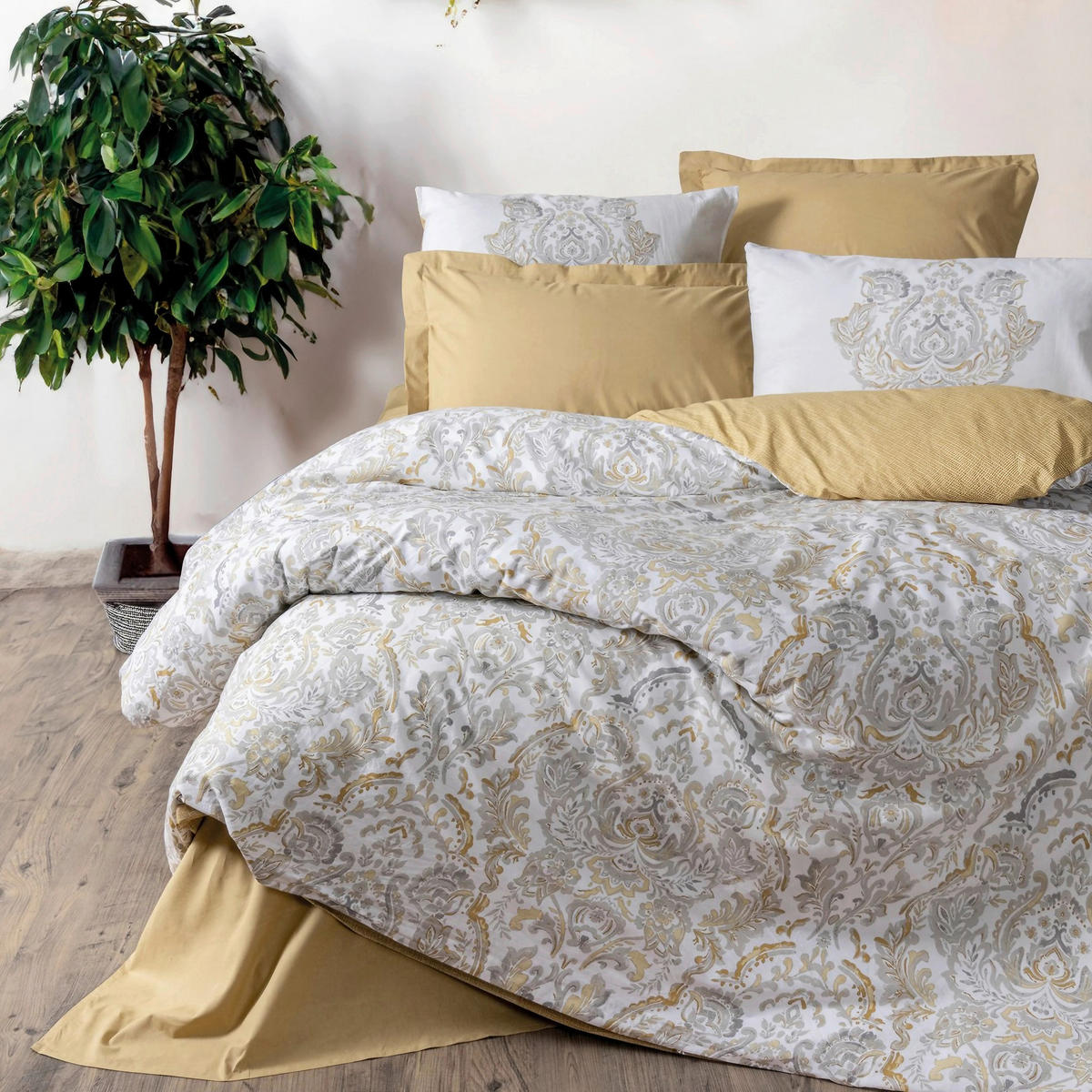 BETTWÄSCHE 135/200 cm  - Senfgelb, Basics, Textil (135/200cm)