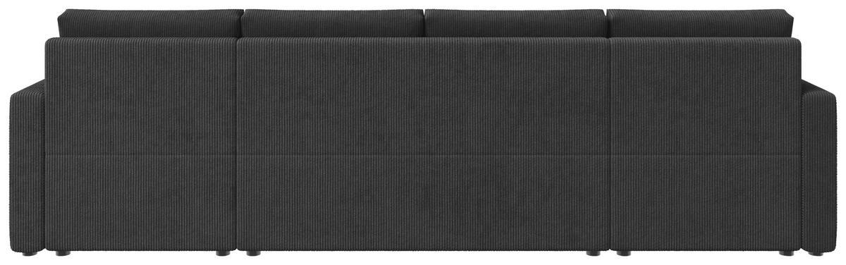 WOHNLANDSCHAFT Anthrazit Cord  - Anthrazit/Schwarz, KONVENTIONELL, Kunststoff/Textil (152/290/152cm) - Ti'me