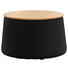 HOCKER in Holz, Textil Schwarz, Eichefarben - Eichefarben/Schwarz, Design, Holz/Textil (77/43cm) - Innovation HOCKER in Holz, Textil Schwarz, Eichefarben - Eichefarben/Schwarz, Design, Holz/Textil (77/43cm) - Innovation