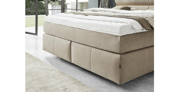 BOXSPRINGBETT 180/200 cm  in Hellbraun  - Hellbraun/Schwarz, KONVENTIONELL, Kunststoff/Textil (180/200cm) - Dieter Knoll