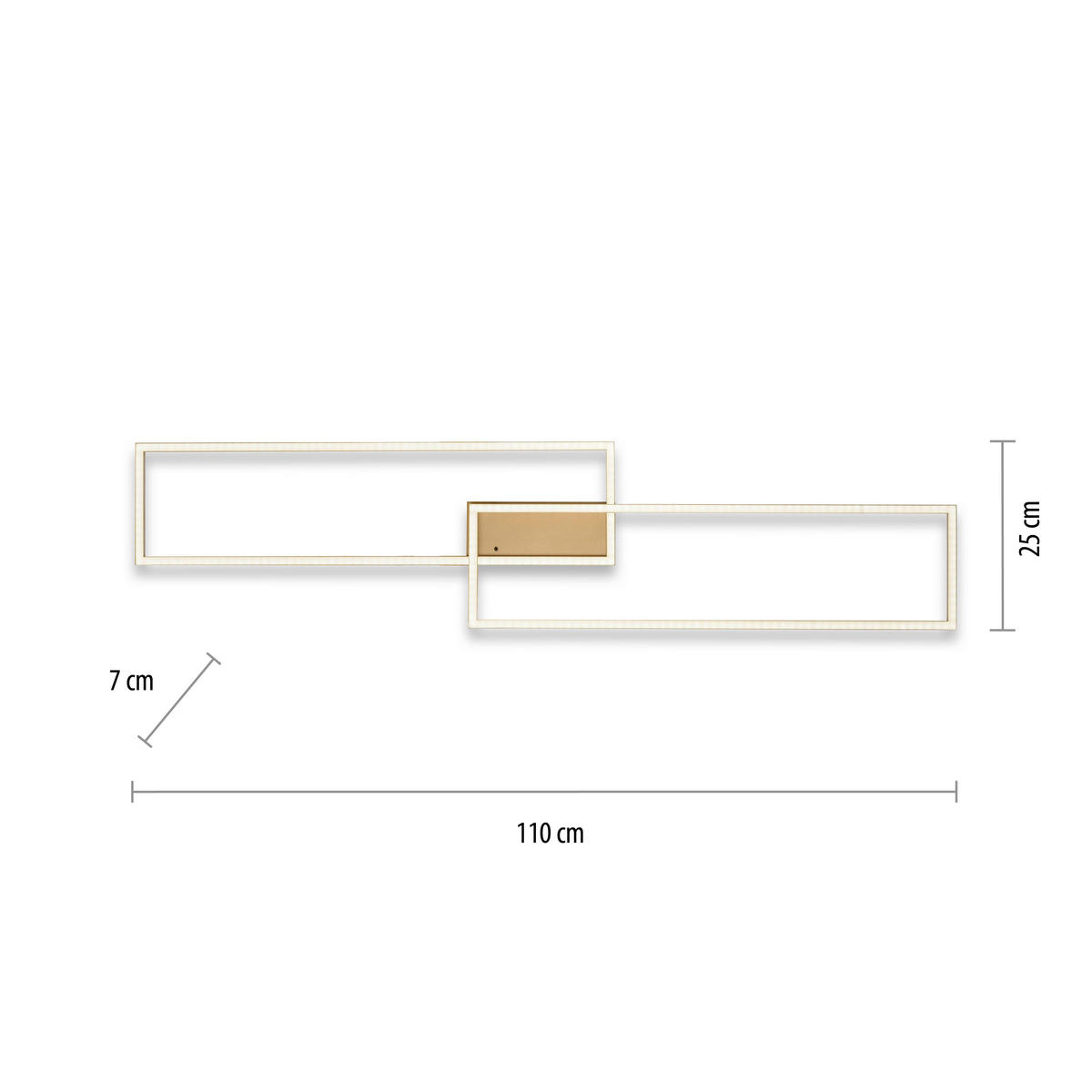 LED SVJETILJKA STROPNA  - boje mjeda, Design, metal/plastika (110,5/25,2/7,2cm)