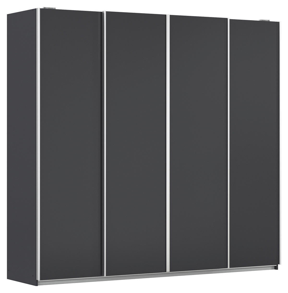 SCHWEBETÜRENSCHRANK 226/211/62 cm 4-türig Dunkelgrau  - Dunkelgrau/Alufarben, MODERN, Holzwerkstoff/Metall (226/211/62cm) - Rauch Möbel