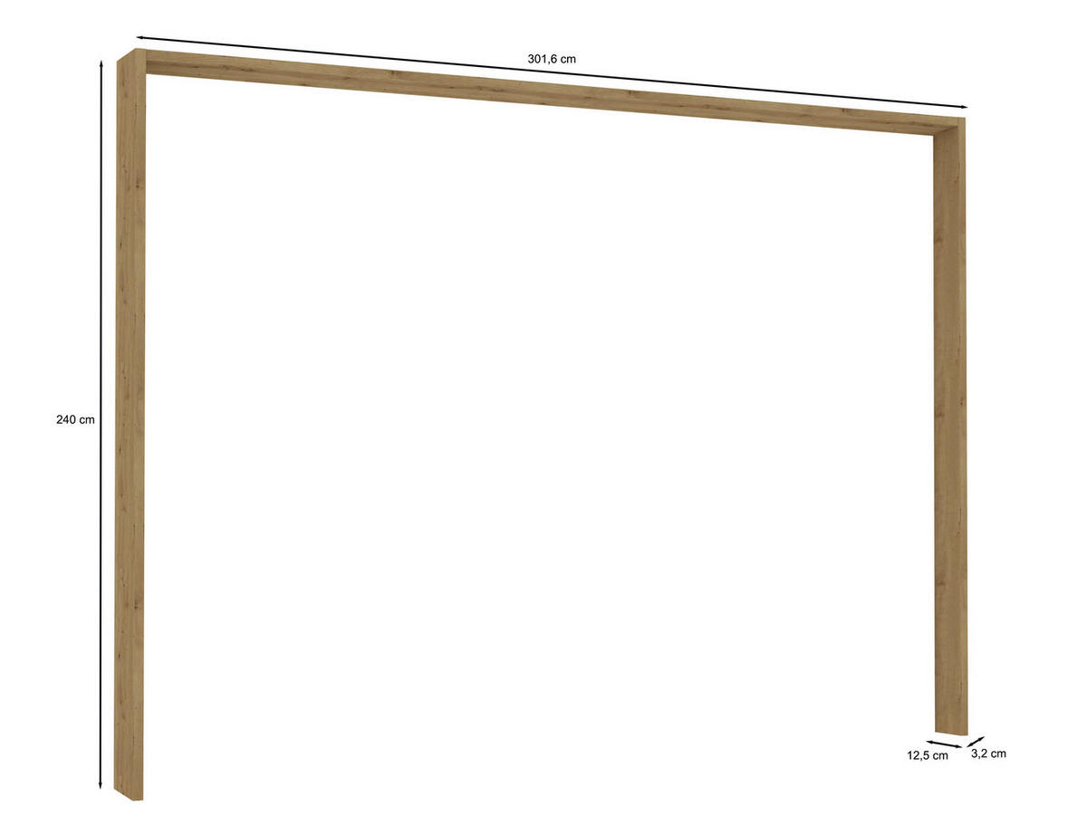 PASSEPARTOUTRAHMEN 306/240/12 cm Eiche Bianco  - Eiche Bianco, KONVENTIONELL, Holzwerkstoff (306/240/12cm) - Venda