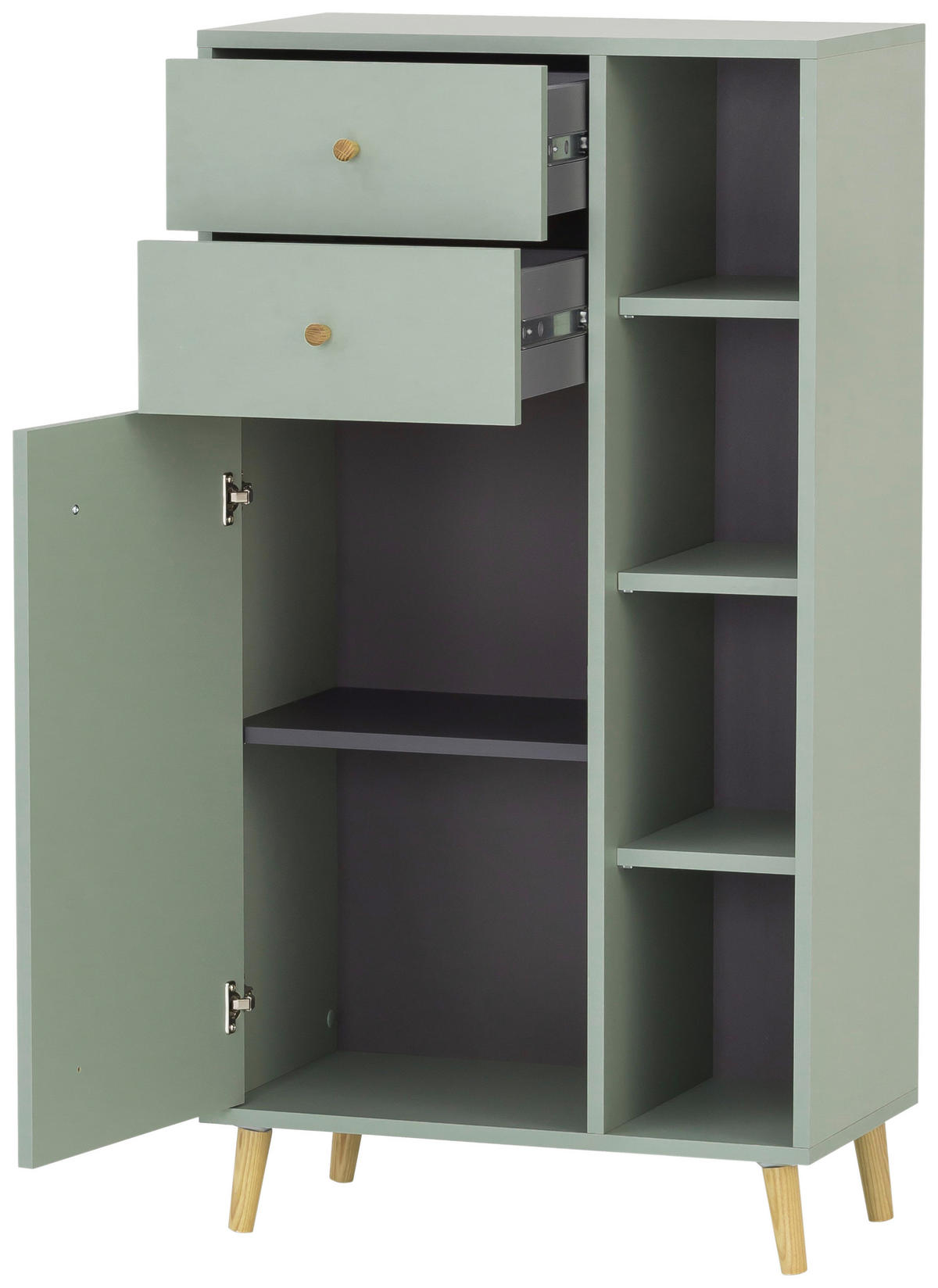 HIGHBOARD Schildmeyer Bjarne  in 60,2/113,4/33,1 cm  - Jadegrün/Salbeigrün, MODERN, Holz/Holzwerkstoff (60,2/113,4/33,1cm) - Stylife