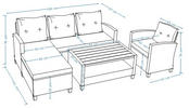 LOUNGEGARNITUR 141/180 cm Stahl  - Grau, MODERN, Kunststoff/Textil (141/180cm) - Ambia Garden