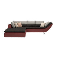 SOFFA i textil gammelrosa, ljusgrå, mörkgrå  - mörkgrå/kromfärg, Design, metall/textil (220/300cm) - Livetastic