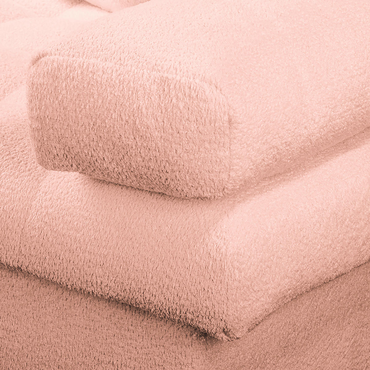 BIGSOFA in Teddystoff Rosa  - Schwarz/Rosa, Design, Kunststoff/Textil (284/94/148cm) - Livetastic