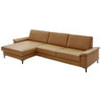 ECKSOFA  in Echtleder Currygelb  176/334 cm  - Currygelb/Schwarz, Design, Leder/Metall (176/334cm) - Dieter Knoll