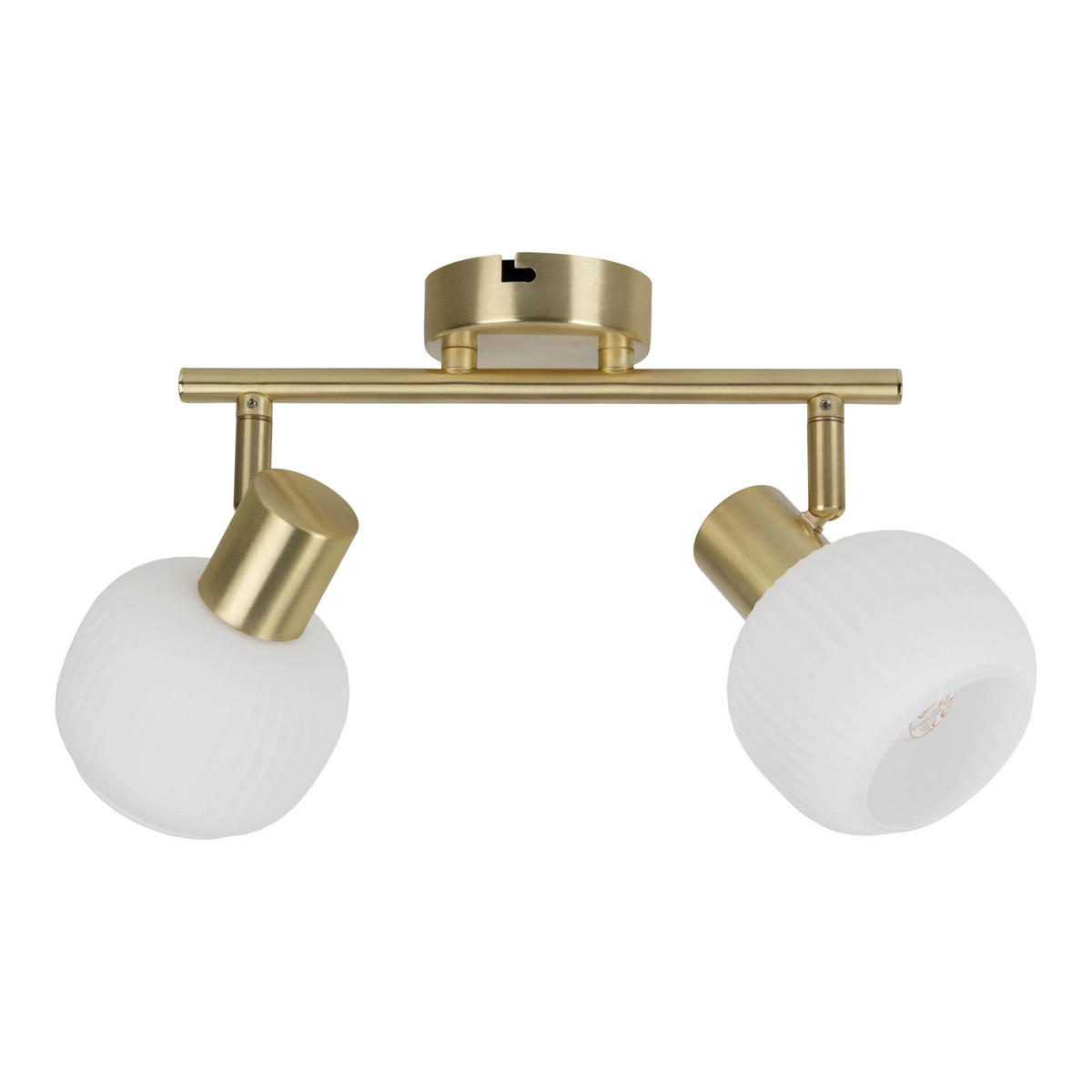 DECKENSTRAHLER LEARTA 25/10/18,5 cm   - Messingfarben/Weiß, LIFESTYLE, Glas/Metall (25/10/18,5cm) - Näve