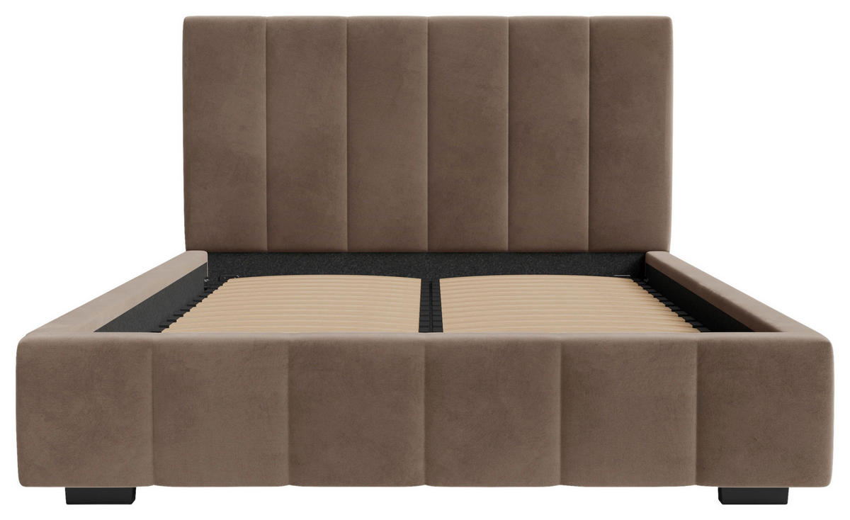 POLSTERBETT Lattenrost, Bettkasten 180/200 cm  in Taupe  - Taupe/Schwarz, Design, Holz/Kunststoff (180/200cm) - Boxxx