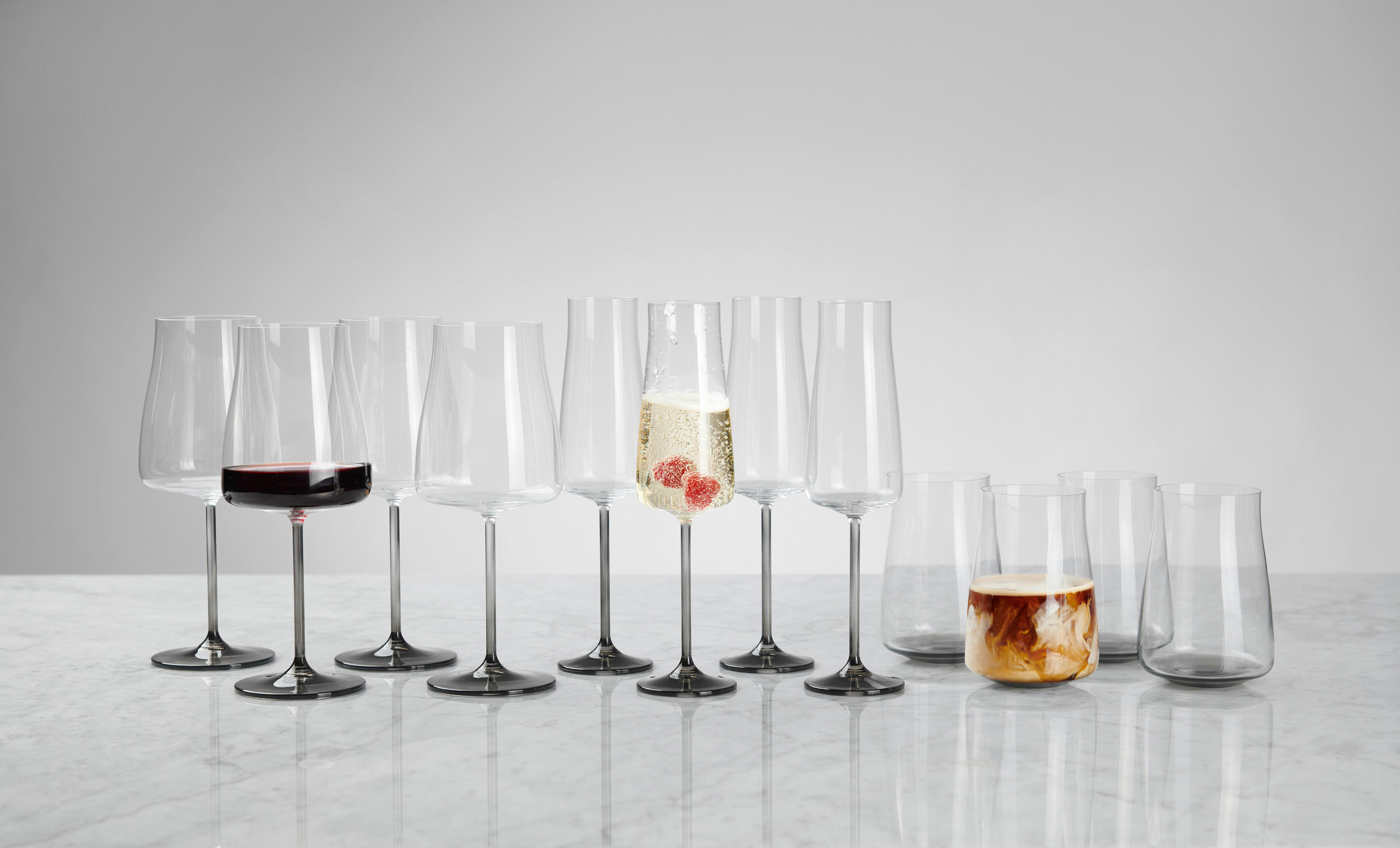 GLÄSERSET Sydney  12-teilig  - Transparent/Grau, LIFESTYLE, Glas - Novel