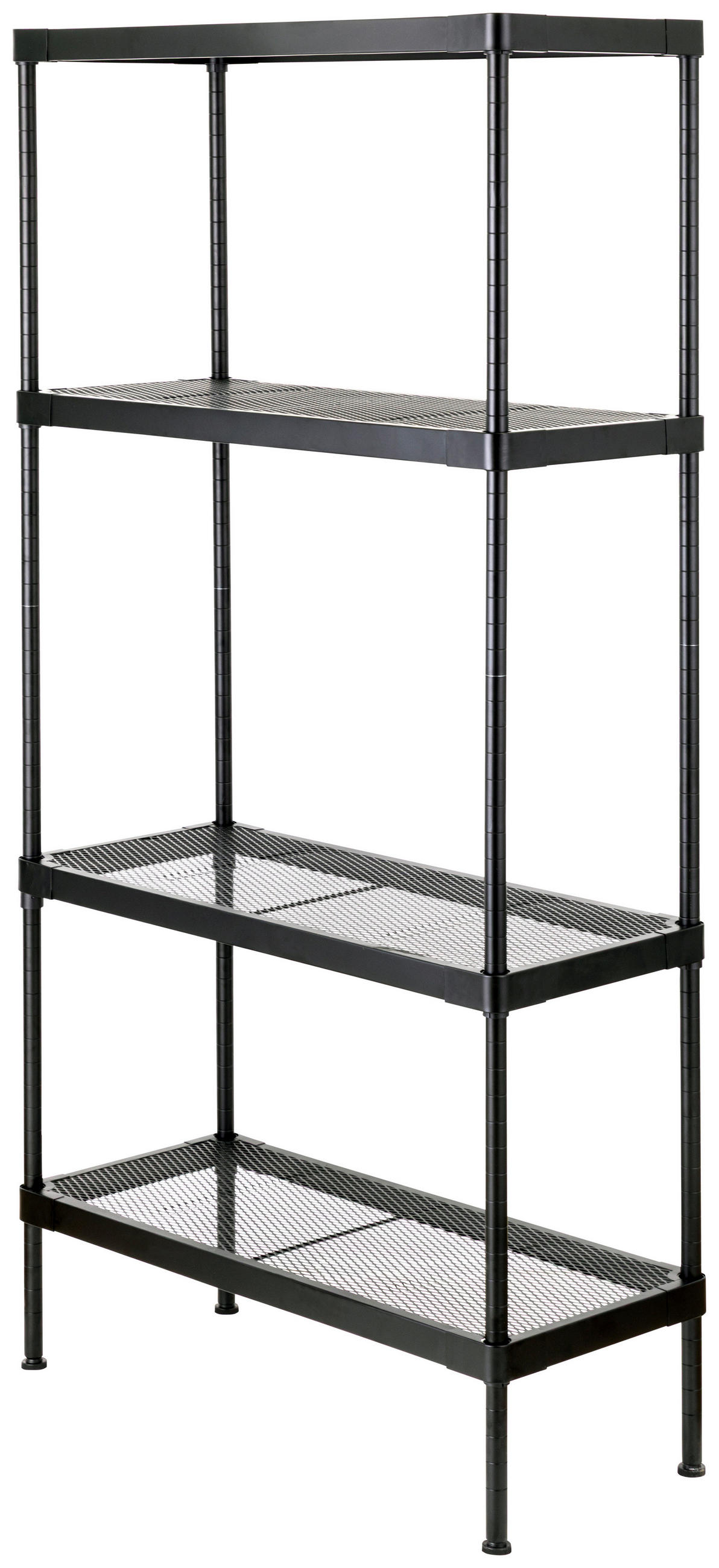REGAL Schwarz  - Schwarz, Basics, Kunststoff/Metall (75/150/32cm) - Carryhome