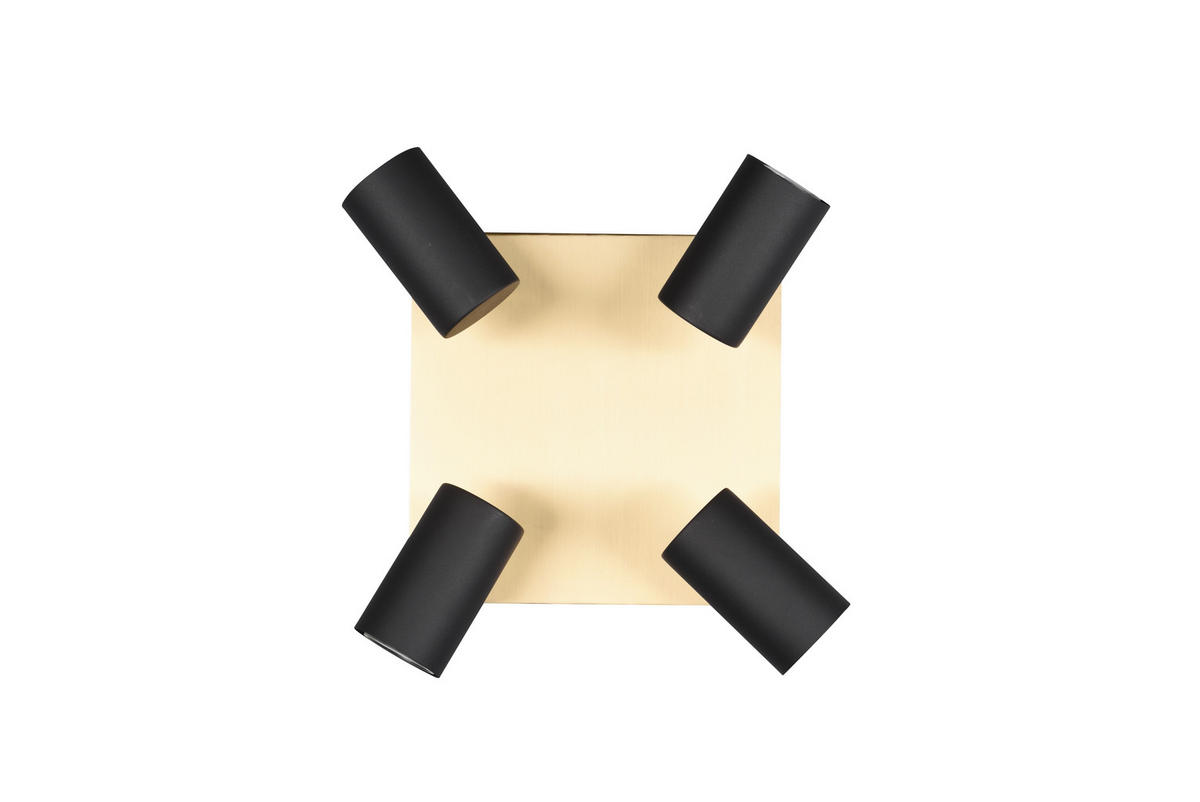 STRAHLER 24/24/15 cm   - Goldfarben/Schwarz, Basics, Metall (24/24/15cm) - Trio Leuchten