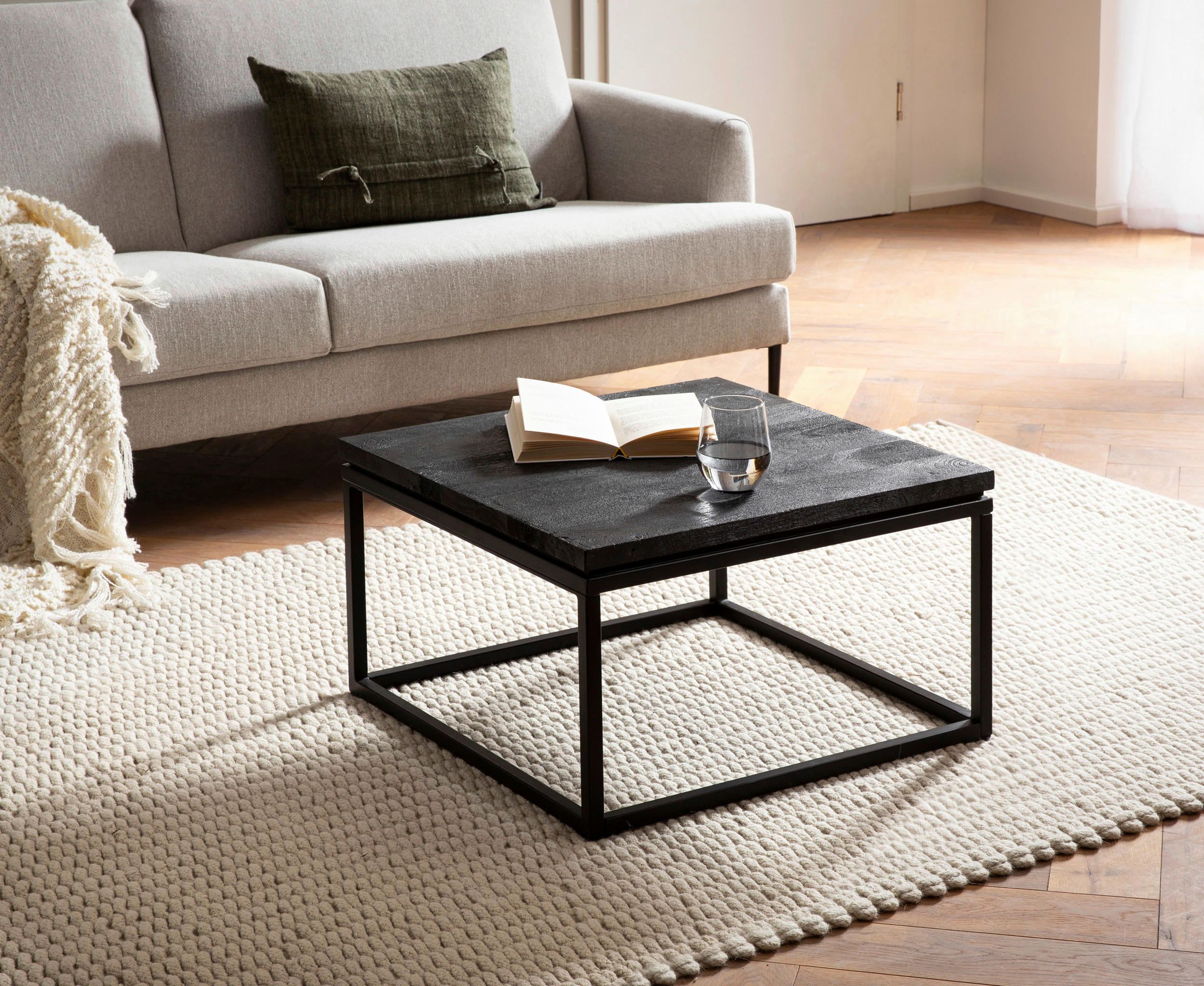 SOFFBORD i trä 60/60/35 cm  - svart, Design, metall/trä (60/60/35cm) - Livetastic