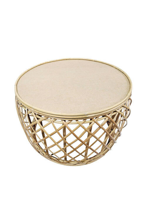 BEISTELLTISCH Rattan Naturfarben  - Naturfarben, Basics, Holz/Textil (60/40/60cm) - Kayoom