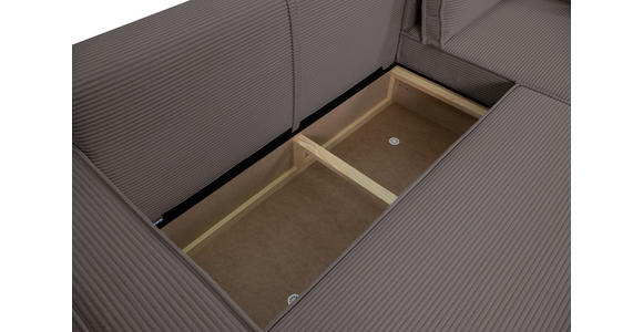 ECKSOFA inkl. Funktionen Anthrazit Cord  - Anthrazit/Schwarz, Design, Textil (267/141cm) - Xora