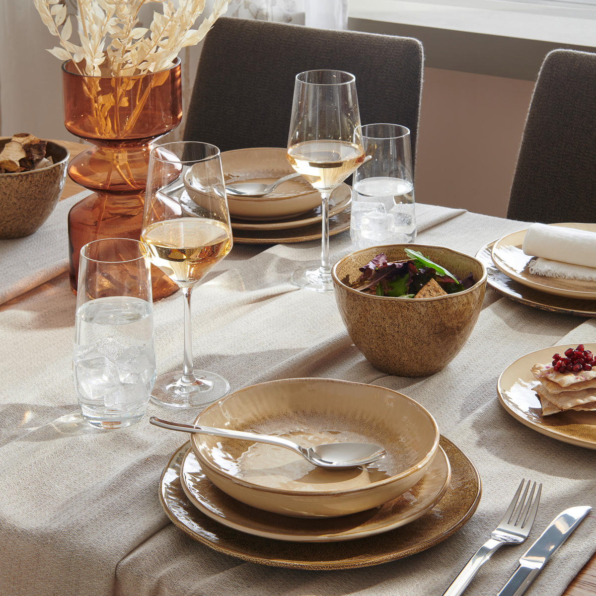 SUPPENTELLER Matera 21 cm   - Sandfarben, LIFESTYLE, Keramik (21cm) - Leonardo