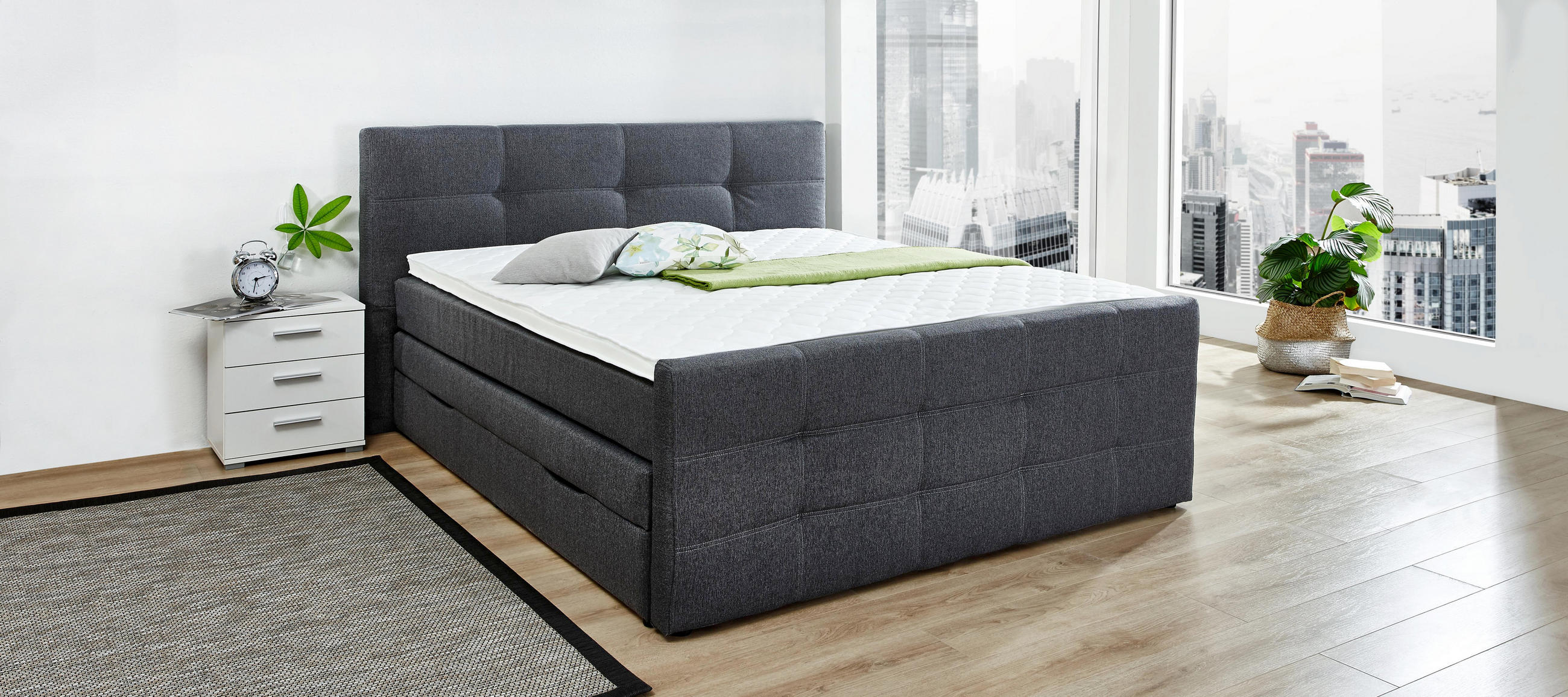 Boxspringbett Flachgewebe Inkl Matratze Bettkasten Topper Jetzt Nur Online Xxxlutz