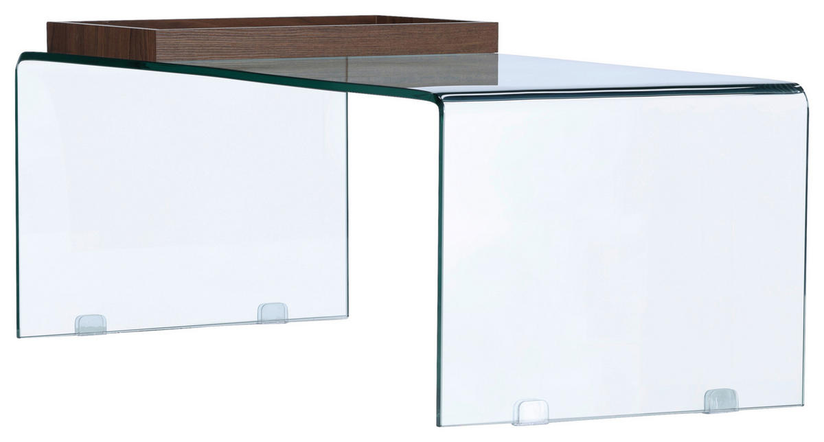 COUCHTISCH 110/50/38 cm rechteckig Braun, Klar  - Klar/Braun, Design, Glas (110/50/38cm) - Livetastic