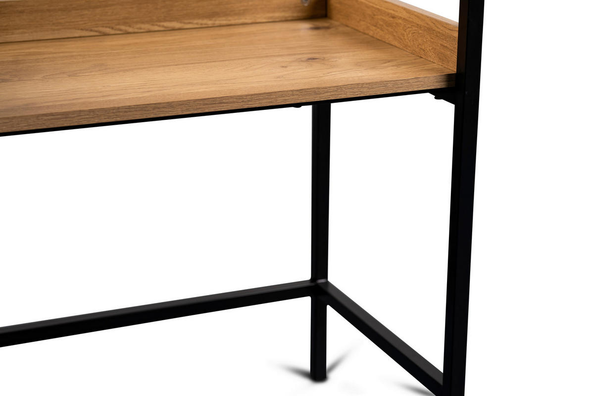 KONSOLENTISCH in Metall, Glas, Holzwerkstoff 100/40/75 cm    - Eichefarben/Schwarz, Basics, Glas/Holzwerkstoff (100/40/75cm) - Xora