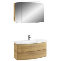 BADEZIMMER 3-teilig  in 101 cm  - Chromfarben/Eichefarben, KONVENTIONELL, Glas/Holzwerkstoff (101cm) - Pelipal