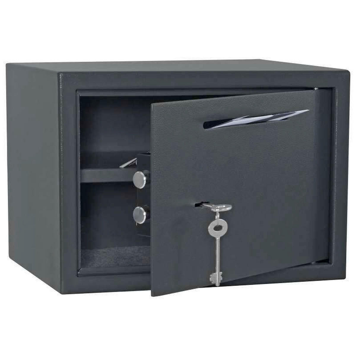 TRESOR - Anthrazit, KONVENTIONELL, Metall (35/25/28cm) - ROTTNER