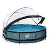 POOL-SET 360/76 cm  - Grau, KONVENTIONELL, Kunststoff (360/76cm) - EXIT Toys
