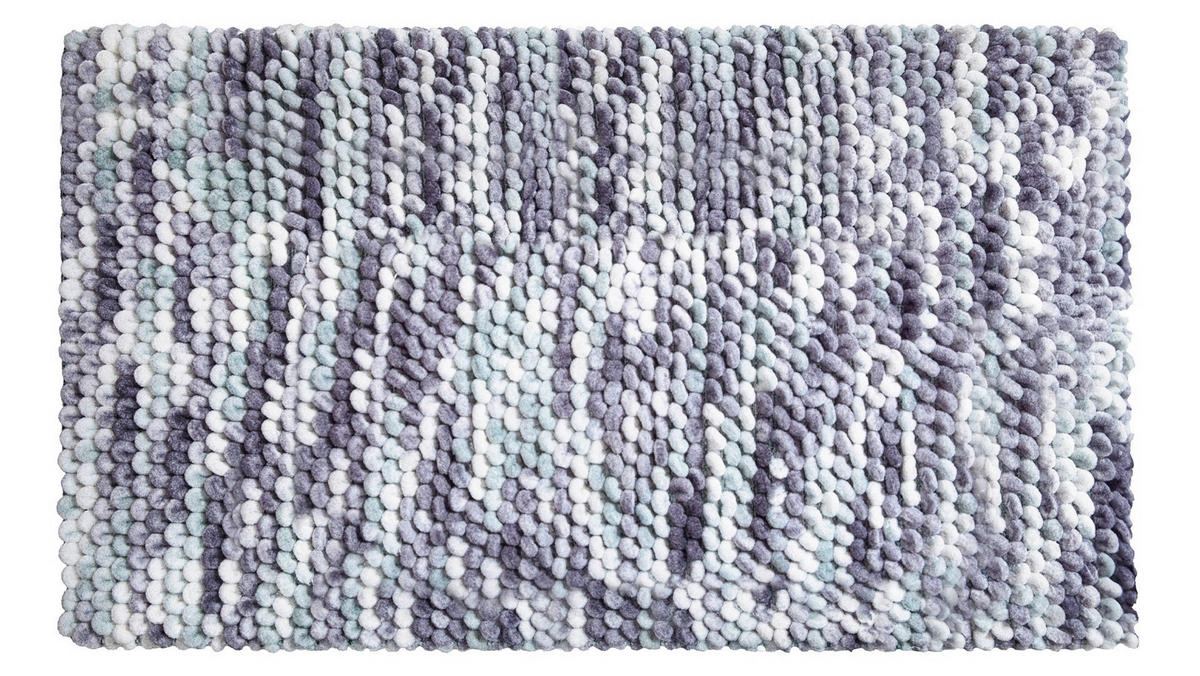 BADEMATTE Grau, Türkis 70/120 cm  - Türkis/Grau, KONVENTIONELL, Kunststoff/Textil (70/120cm) - Grund