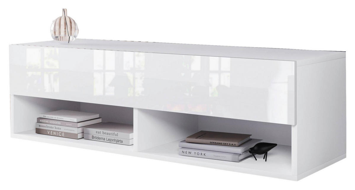 LOWBOARD A100  in 100/30/31 cm  - Weiß Hochglanz/Weiß, LIFESTYLE, Holzwerkstoff/Kunststoff (100/30/31cm) - P & B