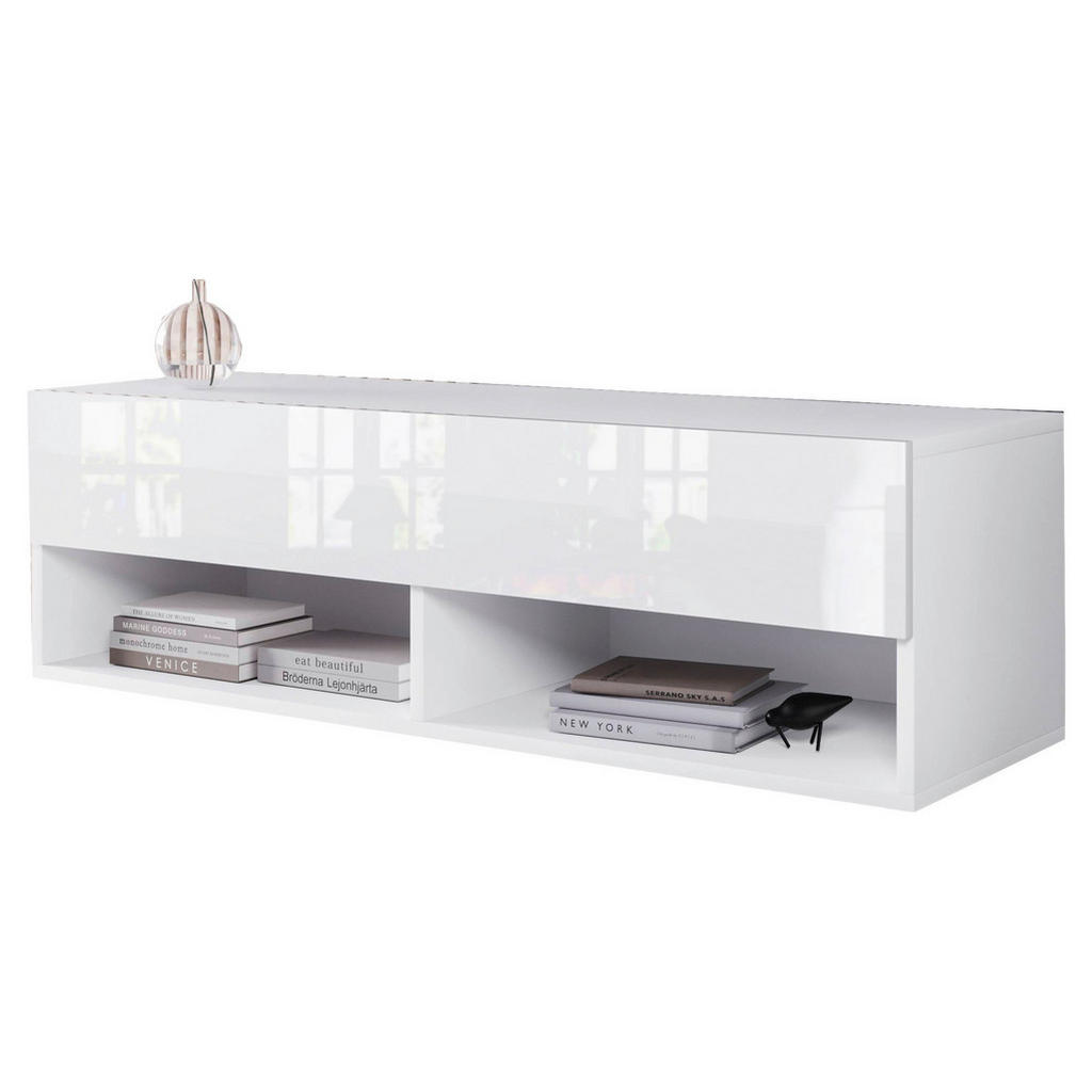 Tv-lowboard B: 100 Cm Weiß Hochglanz