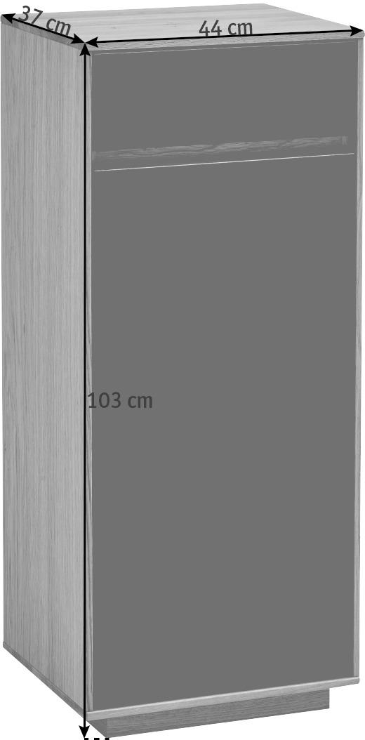 GARDEROBNA OMARA delno masivno barve hrasta, temno rjava - barve hrasta/temno rjava, Design, leseni material/les (44/103/37cm) - Novel