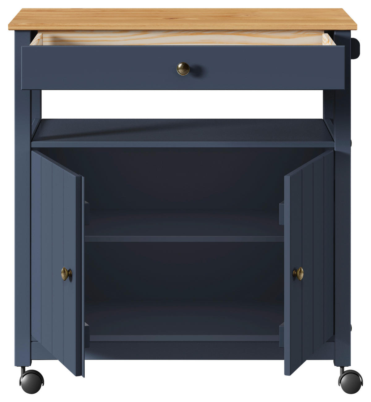 SERVIERWAGEN Pinie massiv Braun, Dunkelgrau  - Dunkelgrau/Zinkfarben, MODERN, Holz/Kunststoff (85/90,6/40cm) - Livetastic