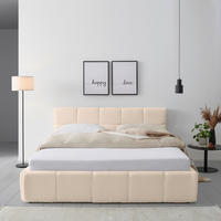 POLSTERBETT 180/200 cm,  in Beige, Lattenrost,  - Beige/Schwarz, MODERN, Holz/Kunststoff (180/200cm) - Livetastic
