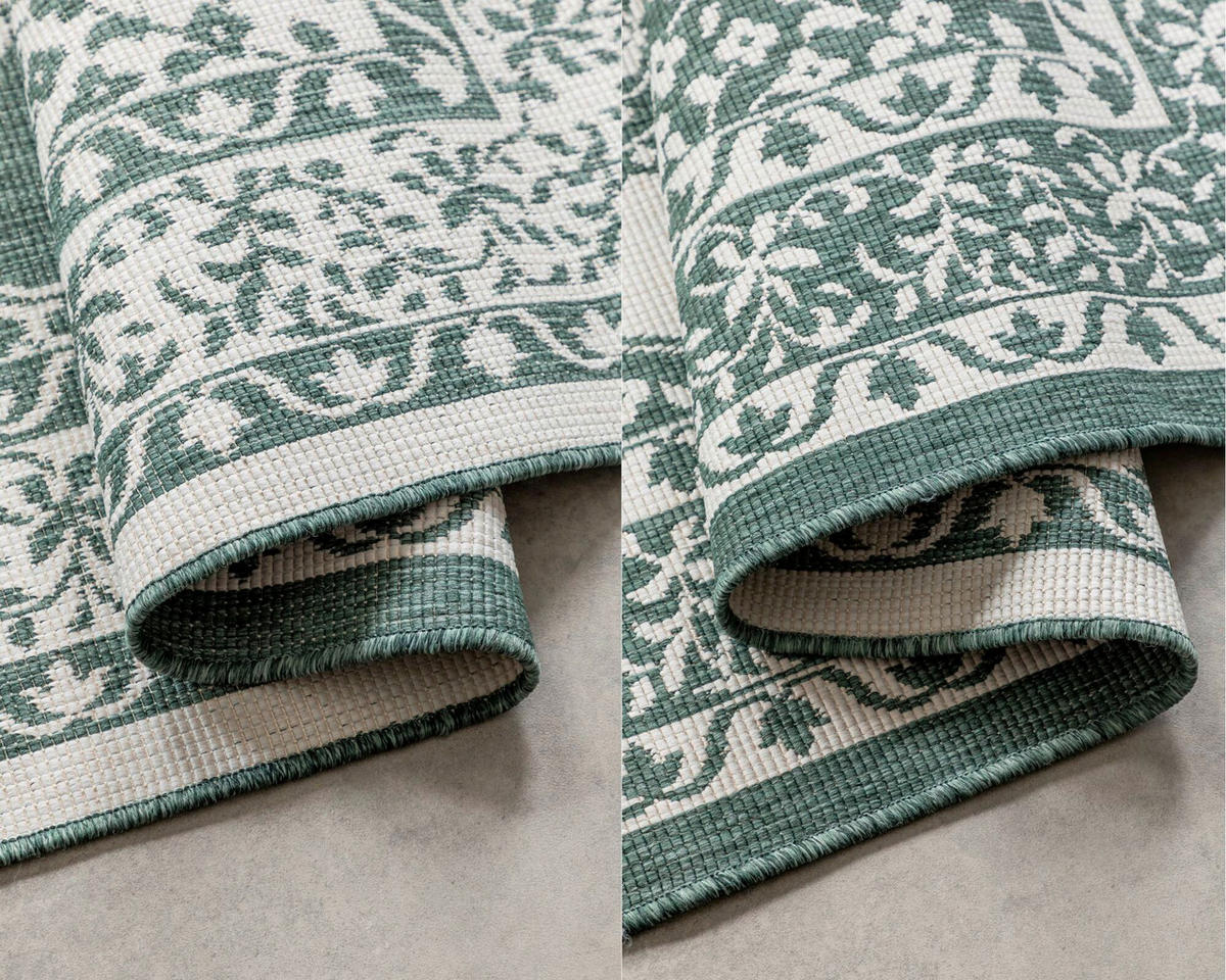 OUTDOORTEPPICH 120/170 cm Gemini Grün, Weiß  - Weiß/Grün, Design, Kunststoff (120/170cm)
