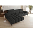 ECKSOFA Anthrazit Flachgewebe Rücken echt, Kopfteilverstellung, Sitztiefenverstellung  - Anthrazit/Schwarz, KONVENTIONELL, Kunststoff/Textil (171/273cm) - Carryhome