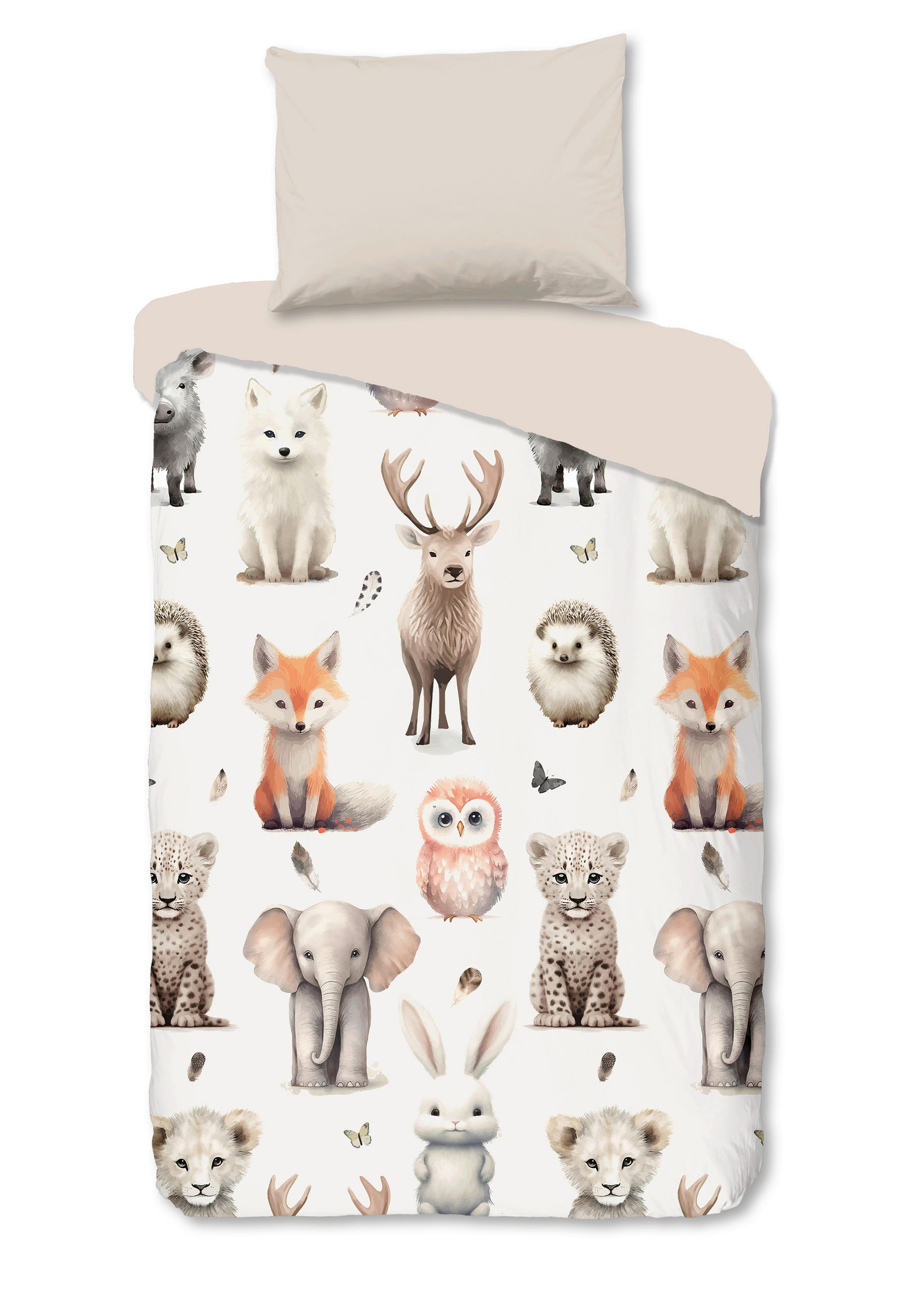 KINDERBETTWÄSCHE 140/200 cm  - Sandfarben/Creme, Basics, Textil (140/200cm)