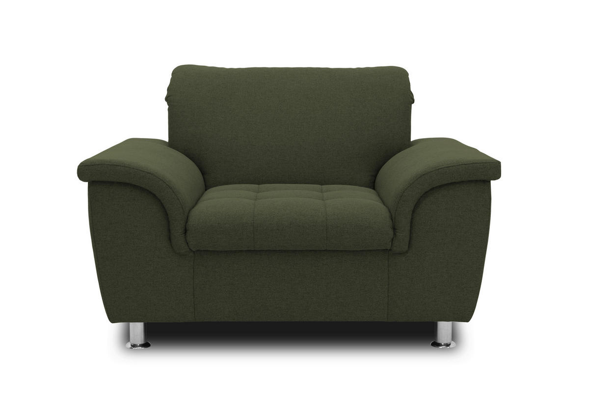 SESSEL Webstoff Grün    - Chromfarben/Grün, KONVENTIONELL, Textil/Metall (120/81/105cm) - MID.YOU