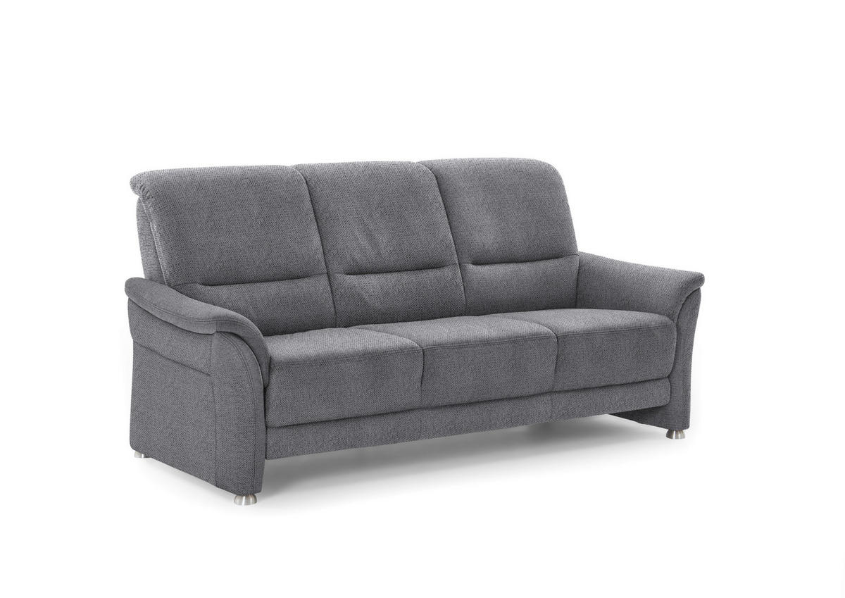 SITZGARNITUR  in Flachgewebe Grau  - Alufarben/Grau, KONVENTIONELL, Textil/Metall (198/172/96/93cm) - Beldomo Premium