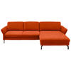 ECKSOFA in Velours Orange  - Schwarz/Orange, Design, Textil/Metall (306/179cm) - Beldomo System