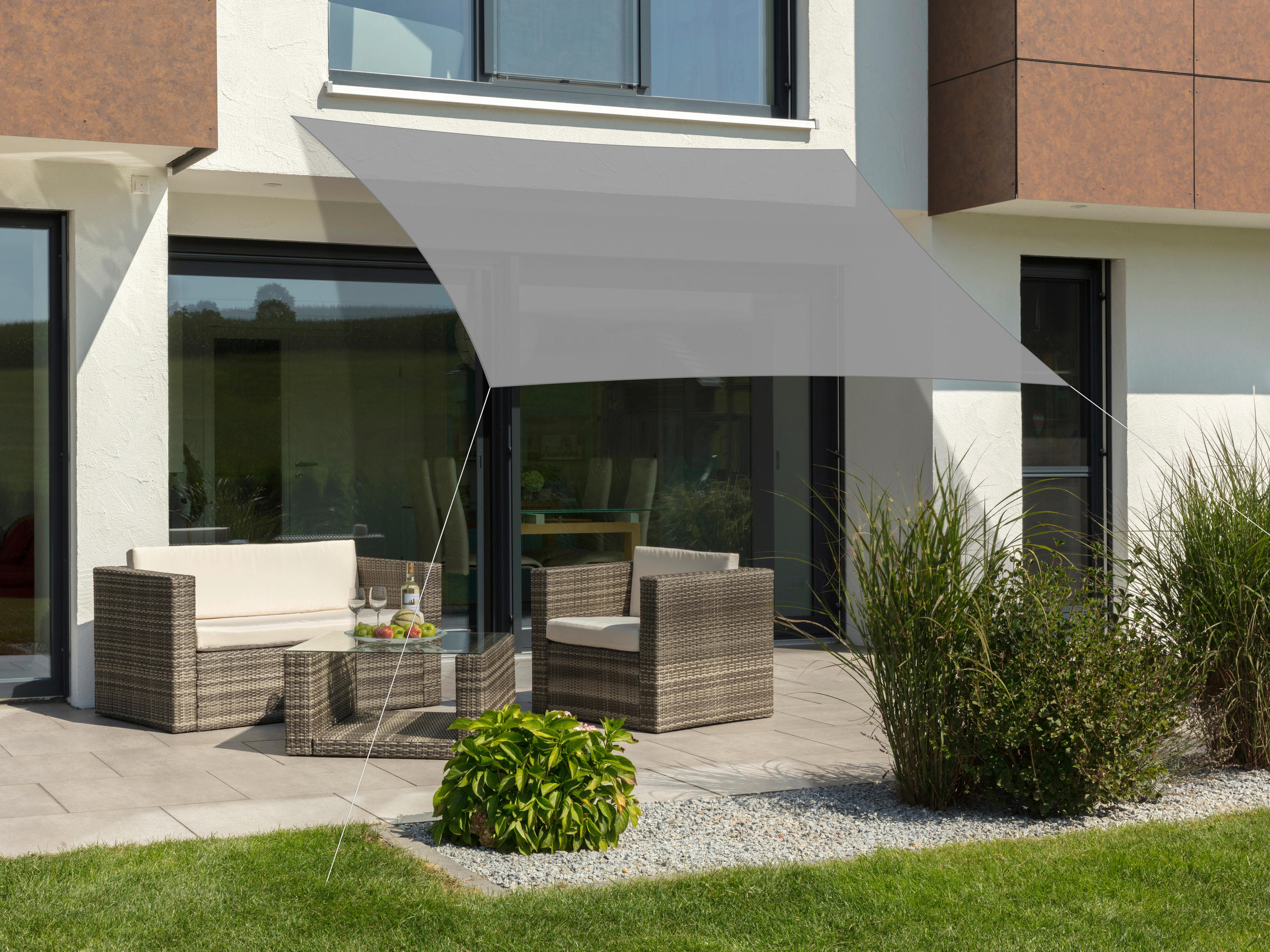 GARTENSONNENSEGEL - Silberfarben, Basics, Textil (360/0,5/250cm) - Schneider