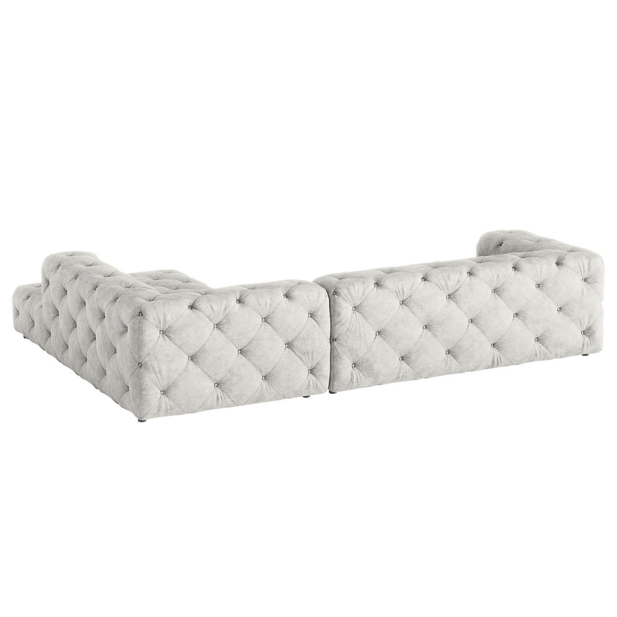 ECKSOFA Mikrofaser Hellgrau  - Hellgrau/Schwarz, Design, Kunststoff/Textil (325/228cm) - P & B