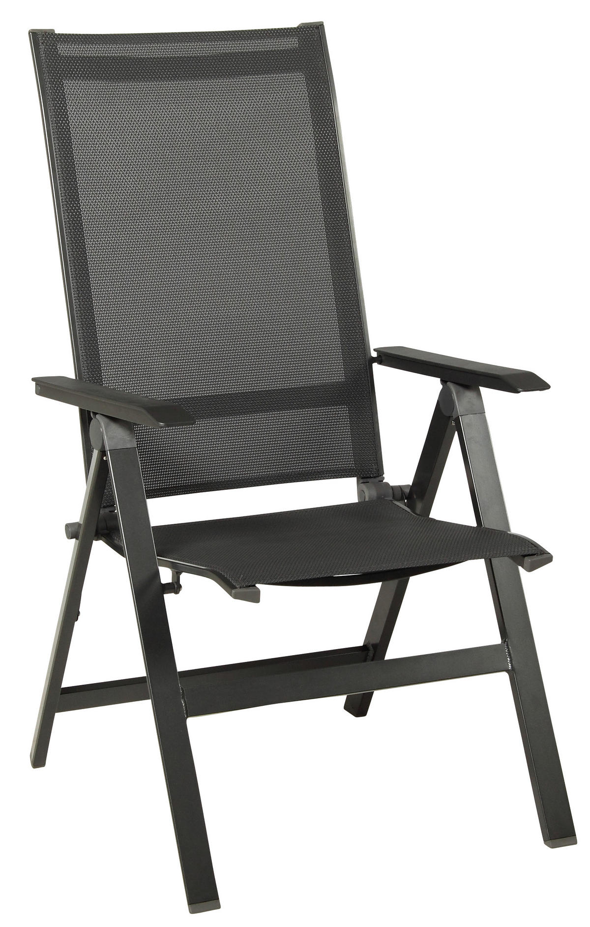 GARTENSET beschichtet Aluminium  - Anthrazit/Schwarz, Basics, Textil/Metall (160+60/98/74cm) - Acamp