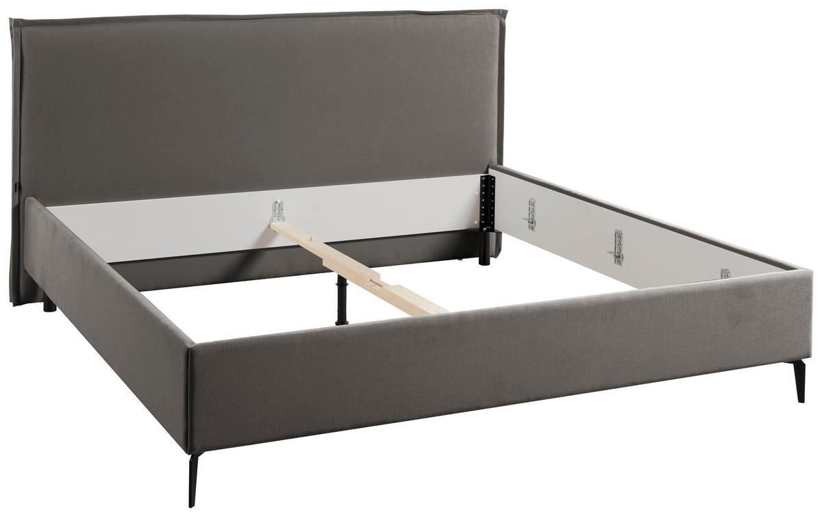 POLSTERBETT ELOS gepolstertes Kopfteil 140/200 cm  in Grau  - Anthrazit/Grau, Design, Textil (140/200cm) - Musterring