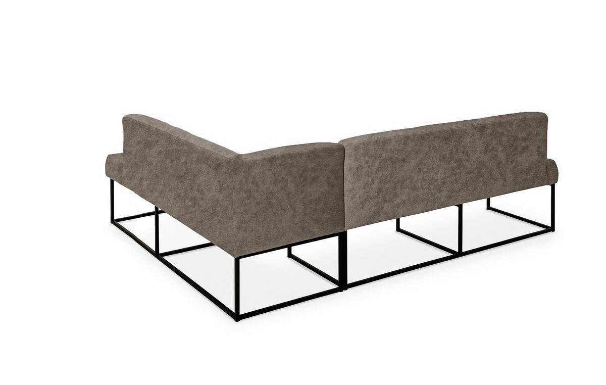 UGAONA KLUPA  siva   - siva/crna, Moderno, drvo/metal (265/199cm) - Livetastic