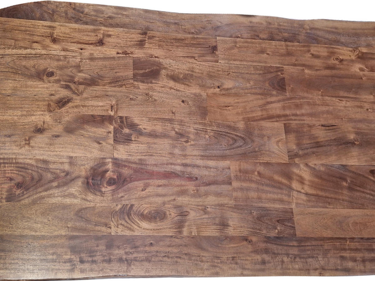 ESSTISCH 140/80/77 cm Echtholz  Holz, Metall rechteckig Schwarz, Nussbaumfarben  - Nussbaumfarben/Schwarz, MODERN, Holz/Metall (140/80/77cm) - MID.YOU